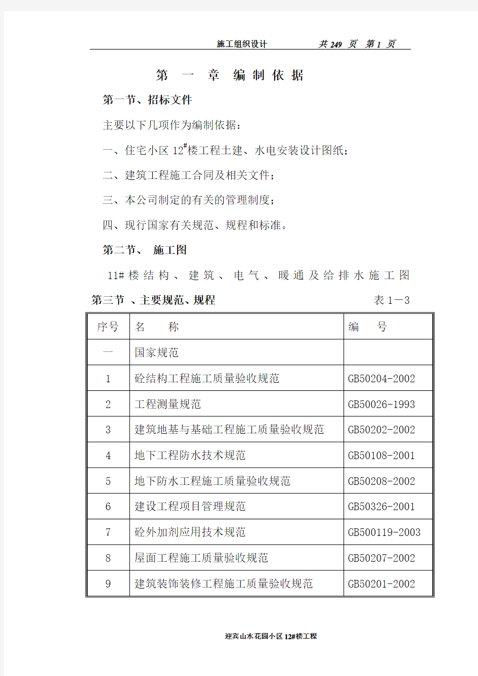 某住宅小区施工组织设计(DOC 249页)