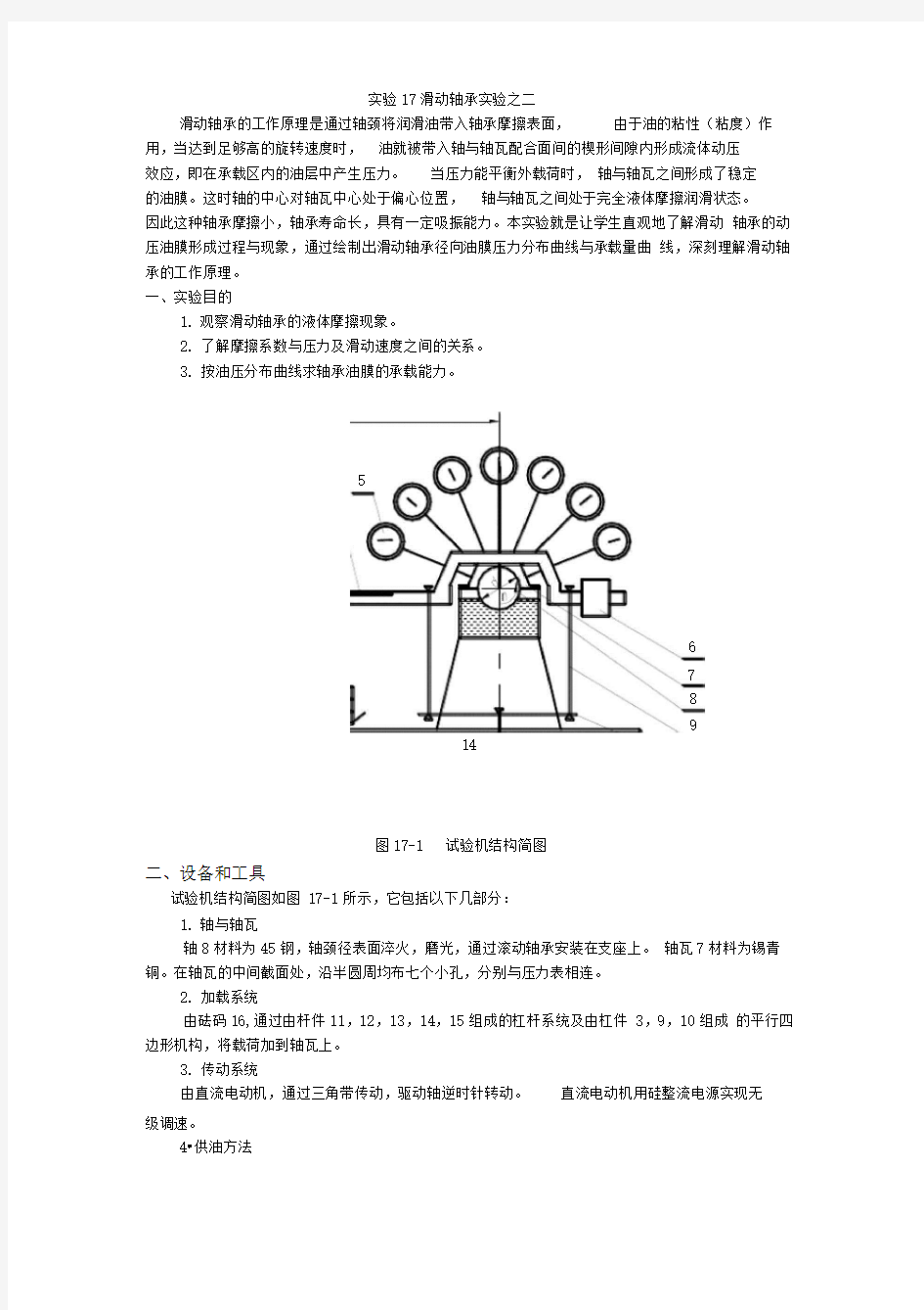 实验三滑动轴承实验