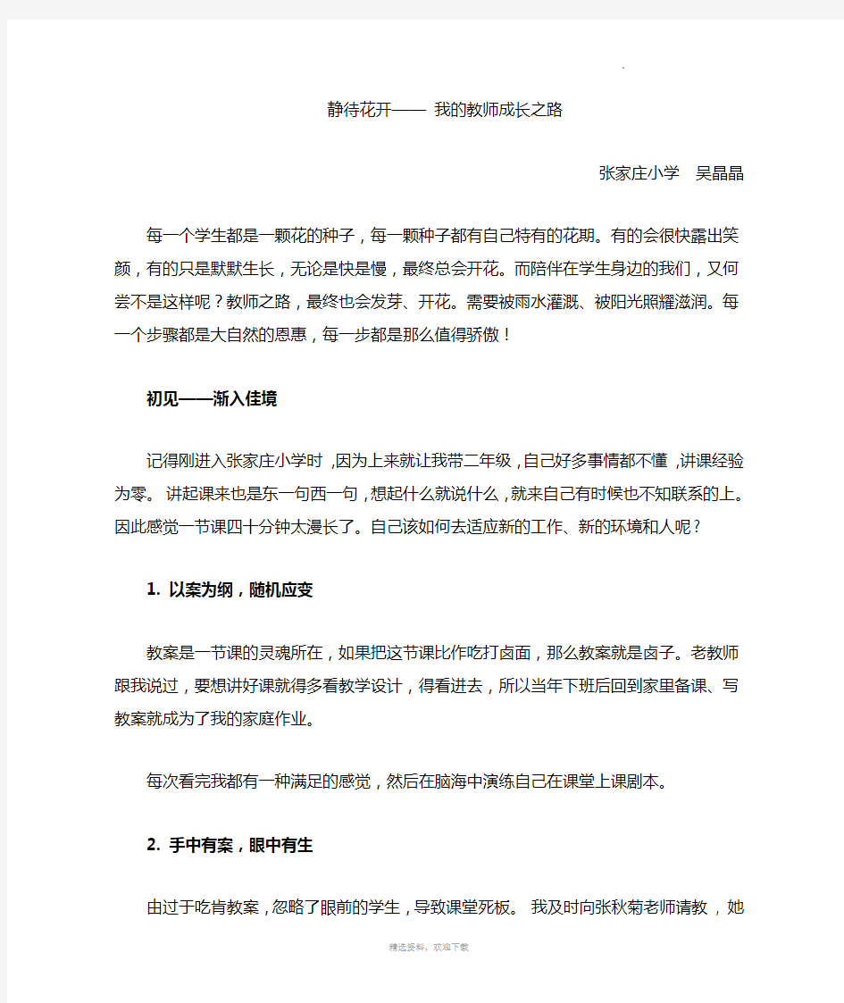 一个年轻教师的成长历程