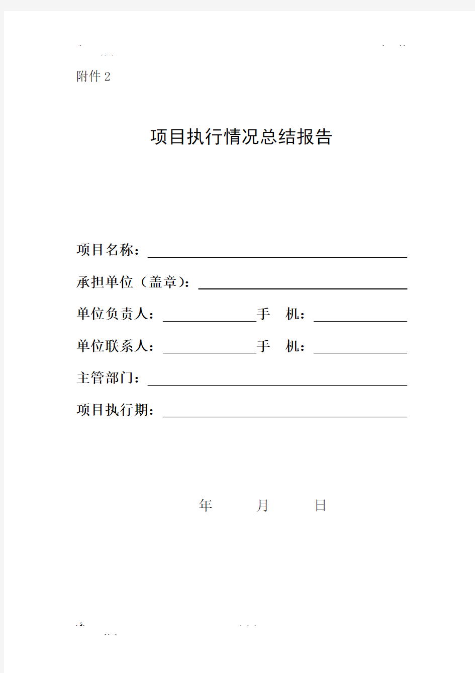 项目执行情况总结报告