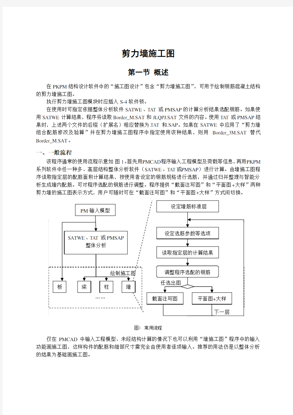 2011版PKPM剪力墙施工图用户手册