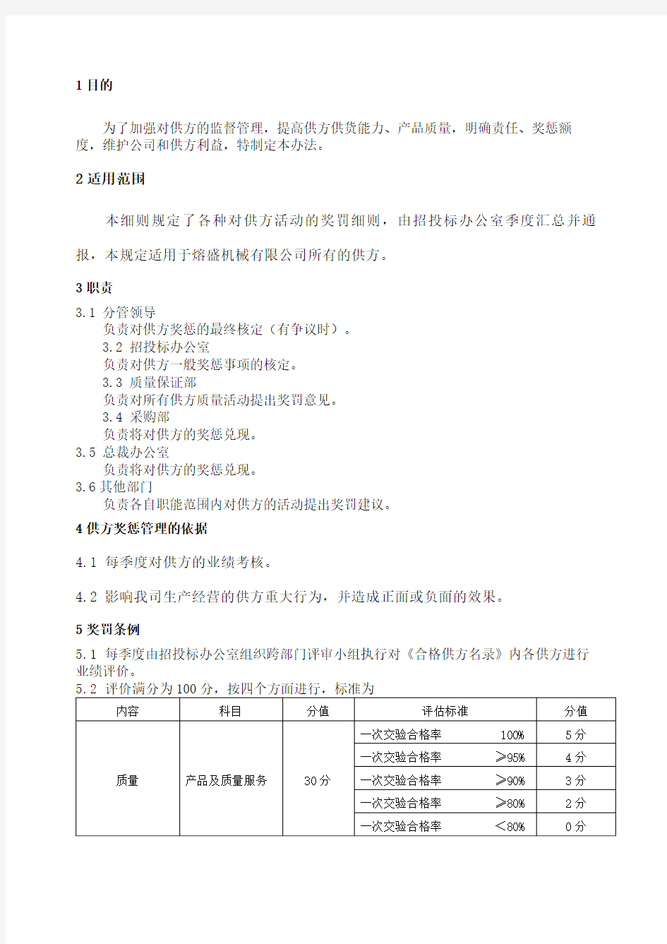 供应商奖惩管理规定