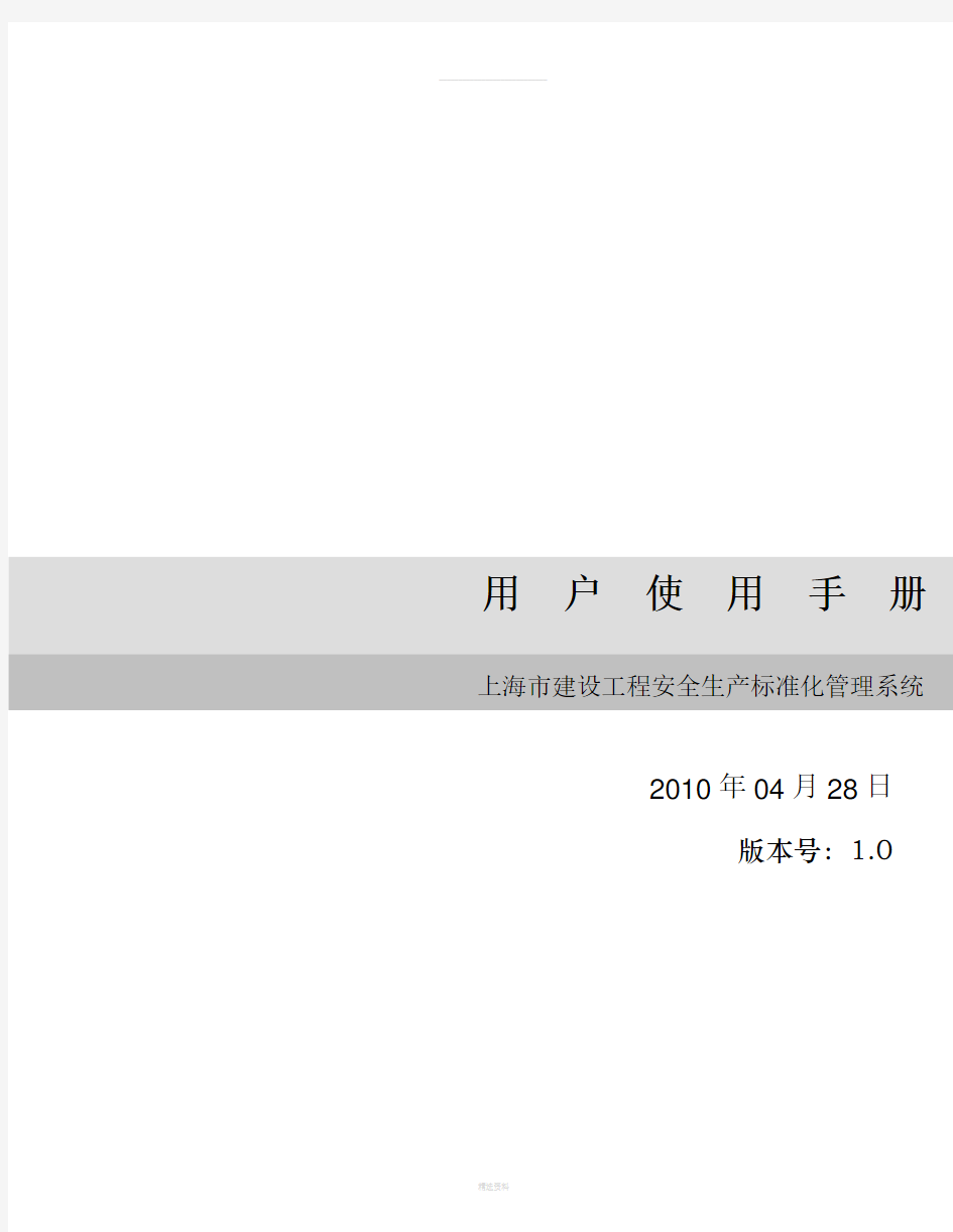 安全生产标准化系统用户使用手册