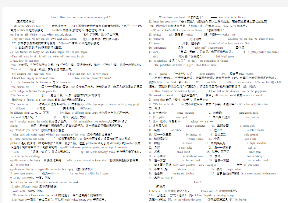 (完整版)鲁教版八年级下英语1-2知识点