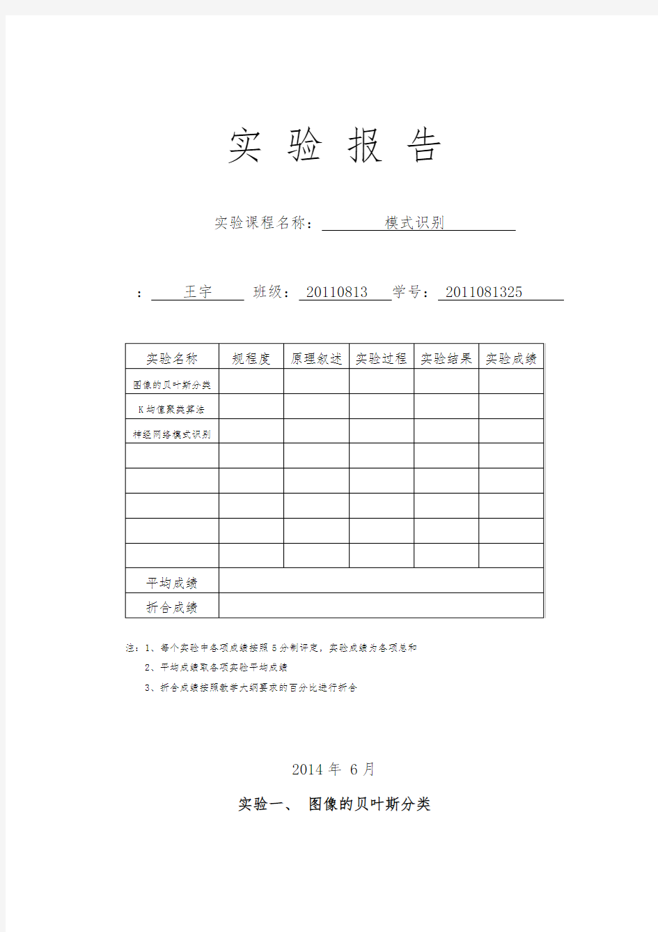 模式识别实验报告