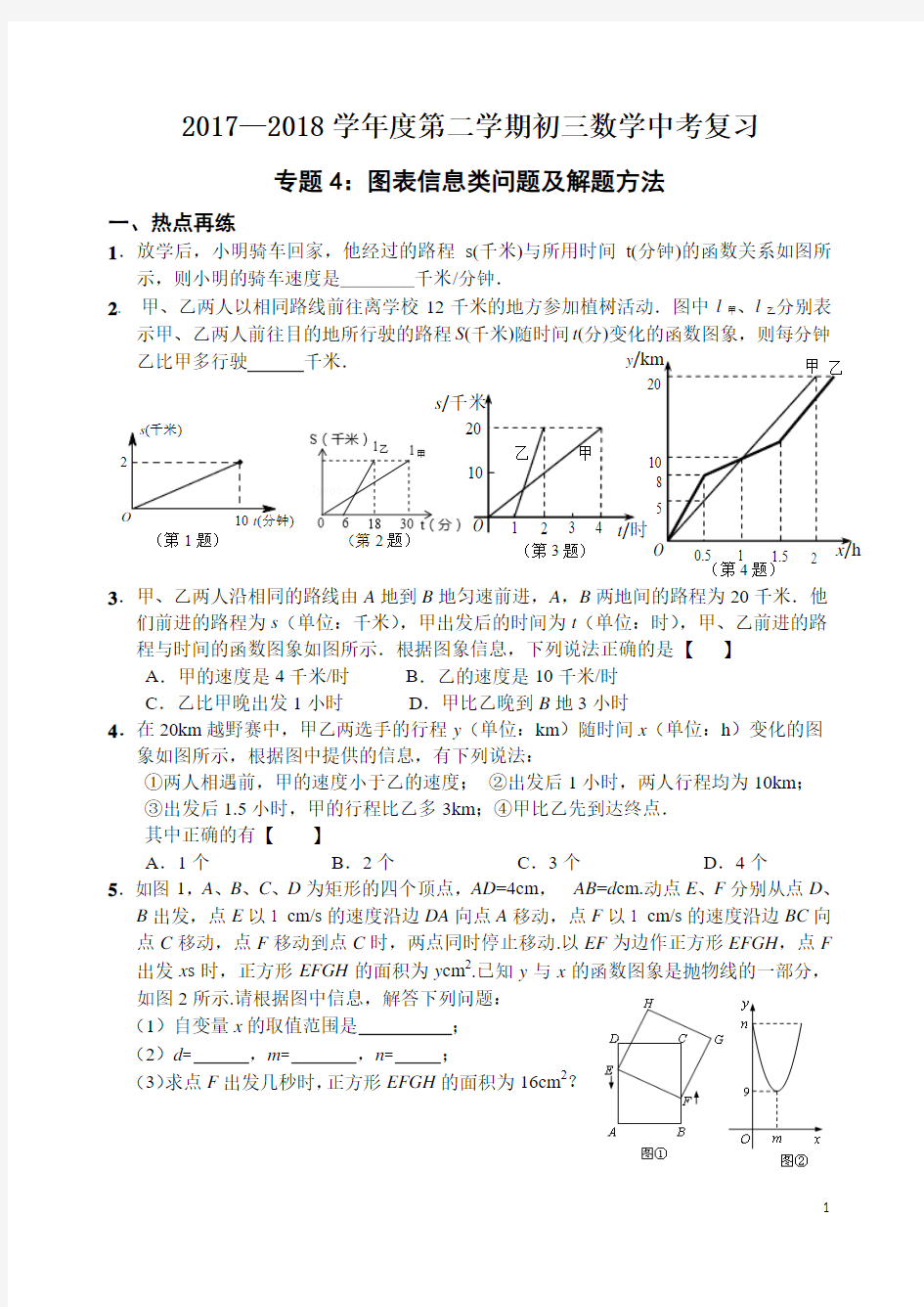 专题4：图表信息类问题及解题方法(终稿)