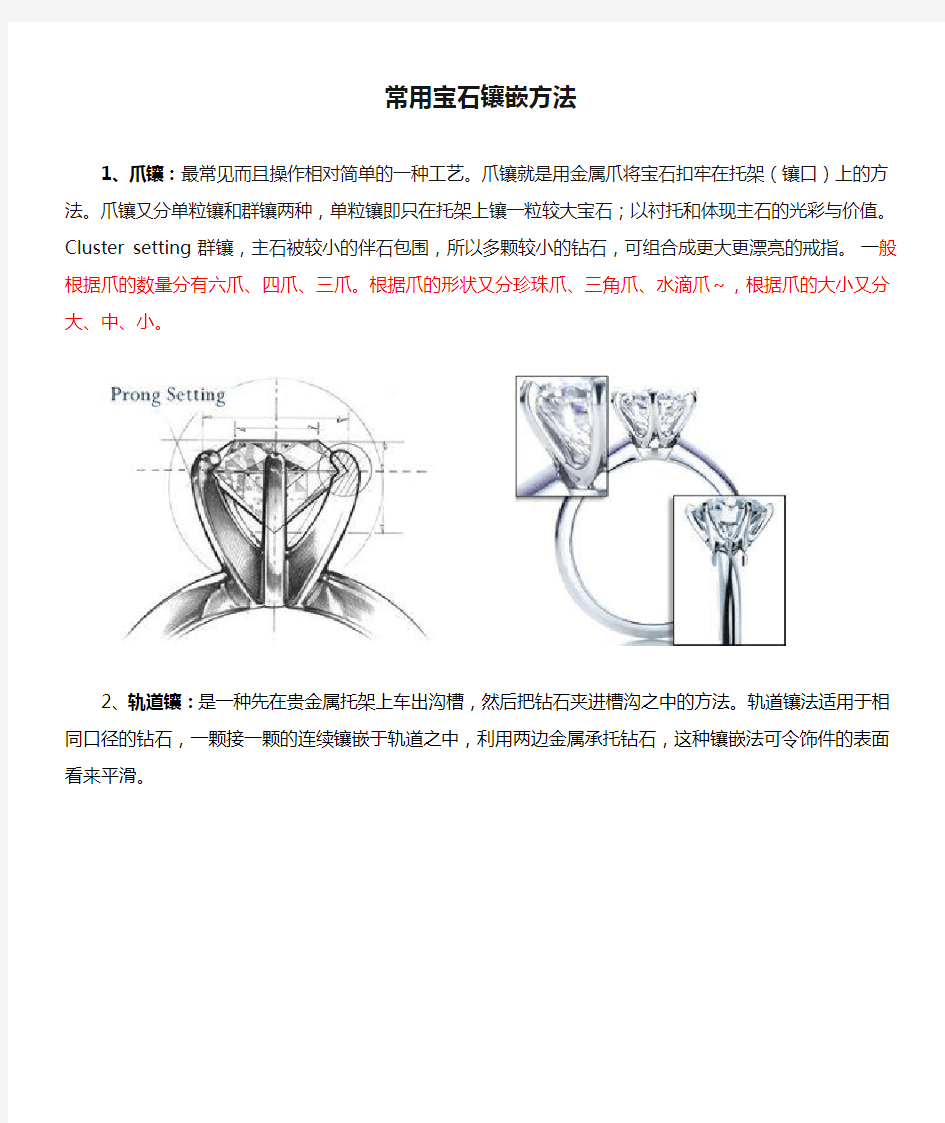 常用宝石镶嵌方法图解