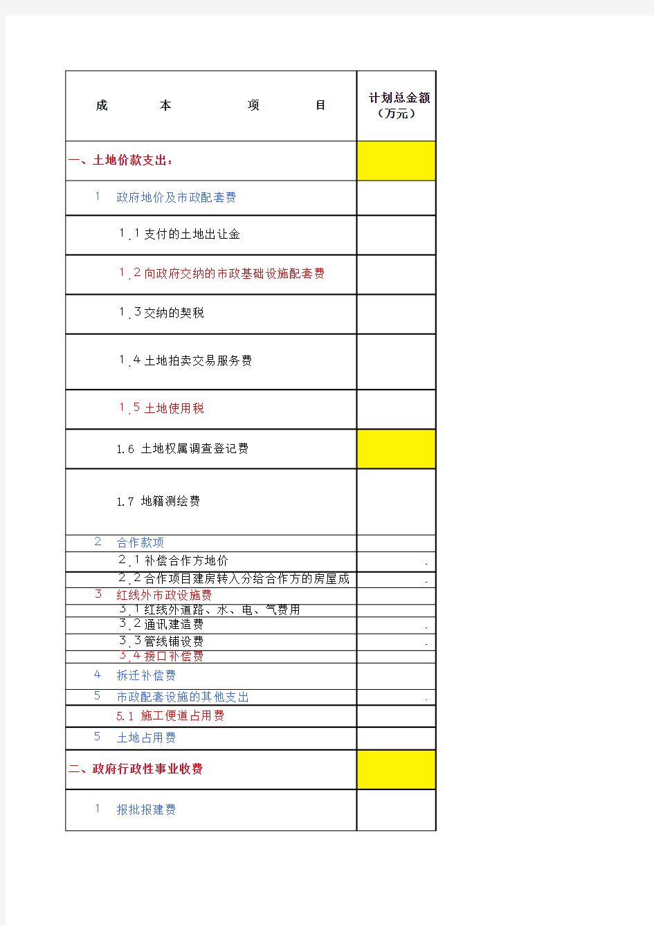 【实用资料】行政事业性收费明细(开发、营销).xls