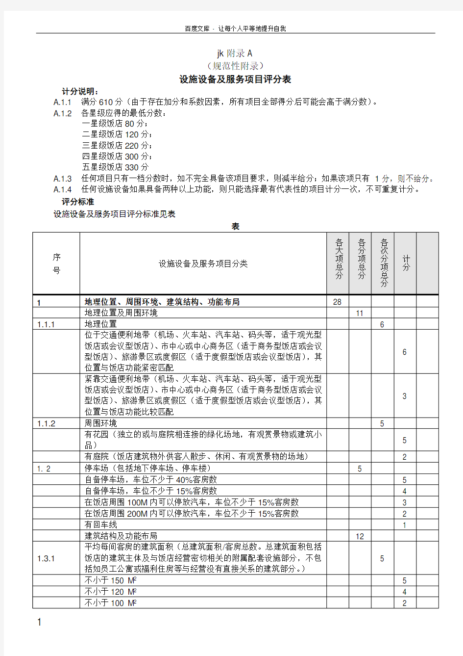 中华人民共和国星级酒店评定标准