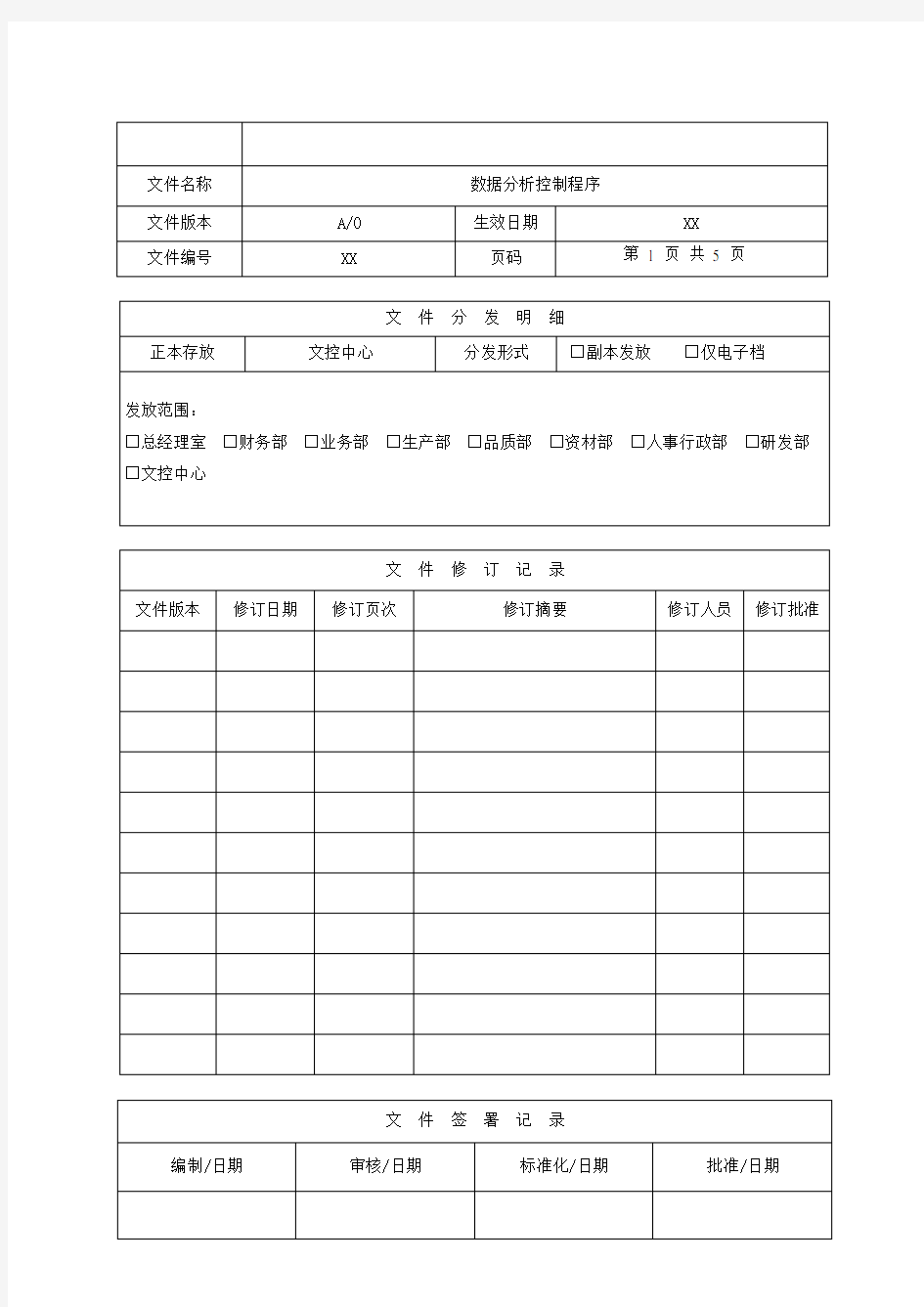 数据分析控制程序