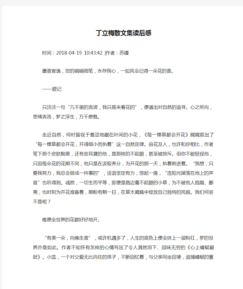 丁立梅散文集读后感