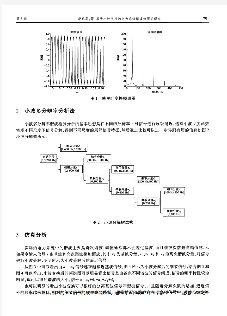 基于小波变换的电力系统谐波检测的研究