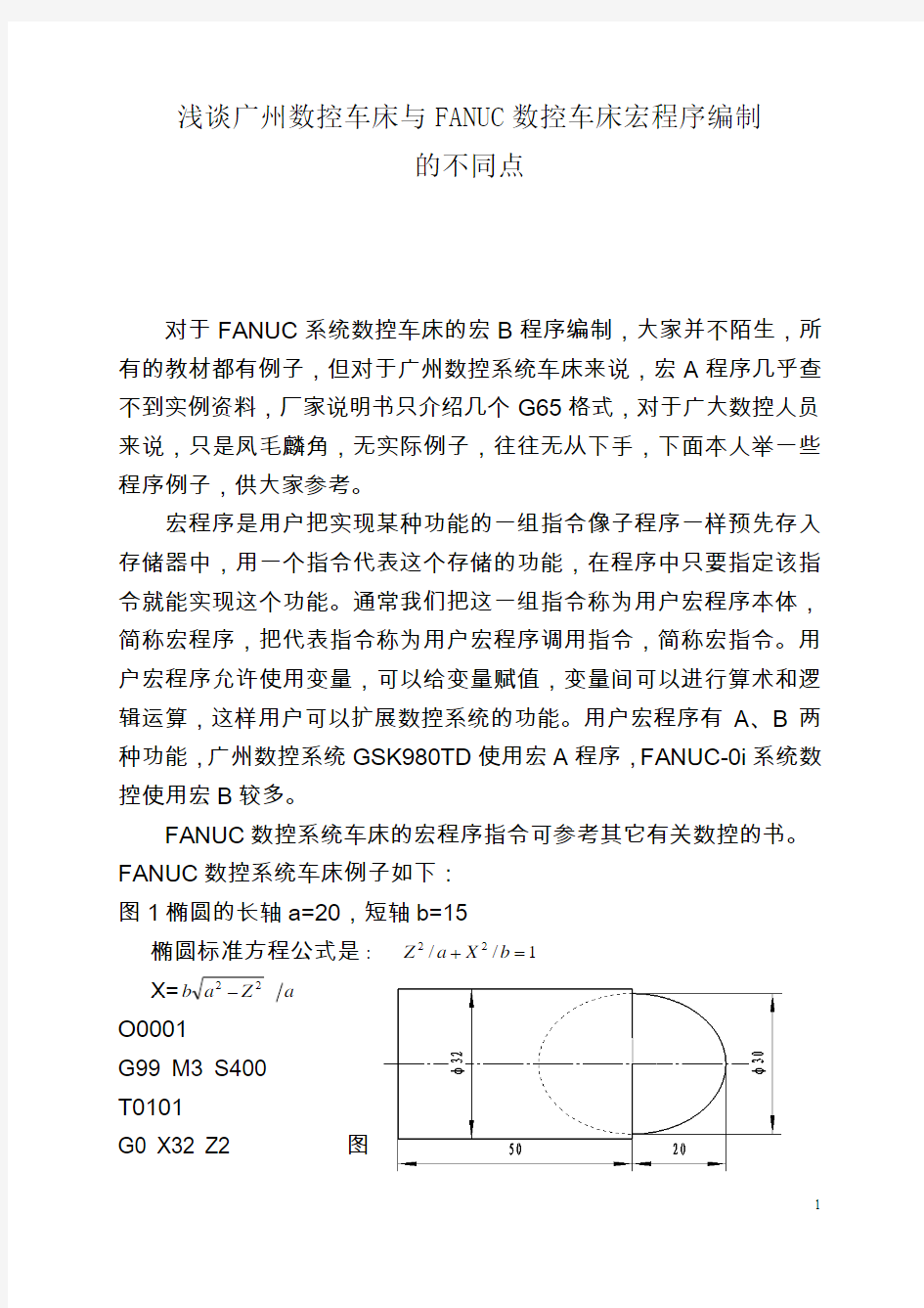 广州数控车床与FANUC数控车床宏程序的不同点