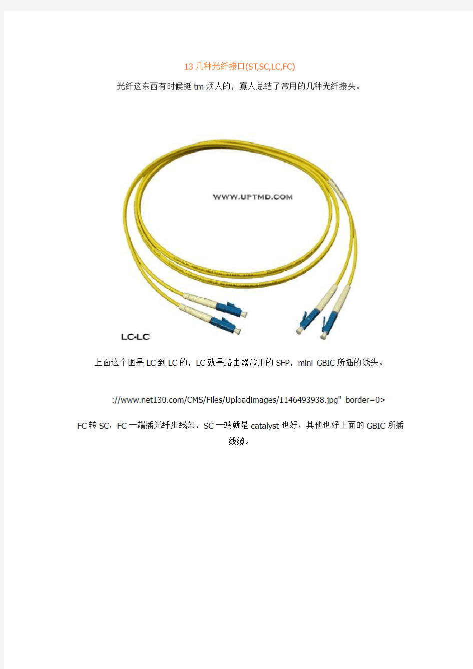 各种光纤接口类型