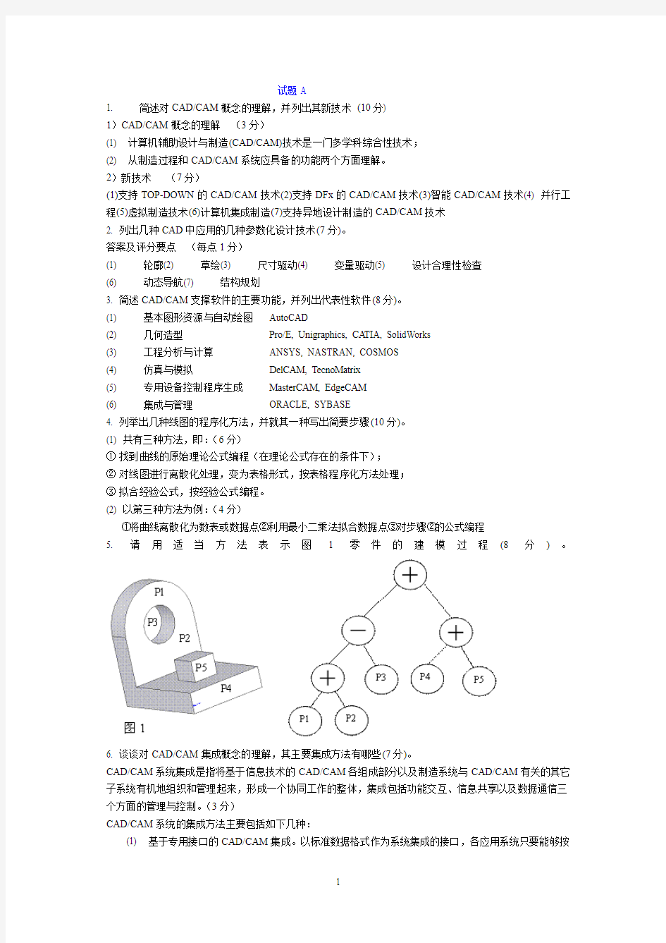 CADCAM期末试题