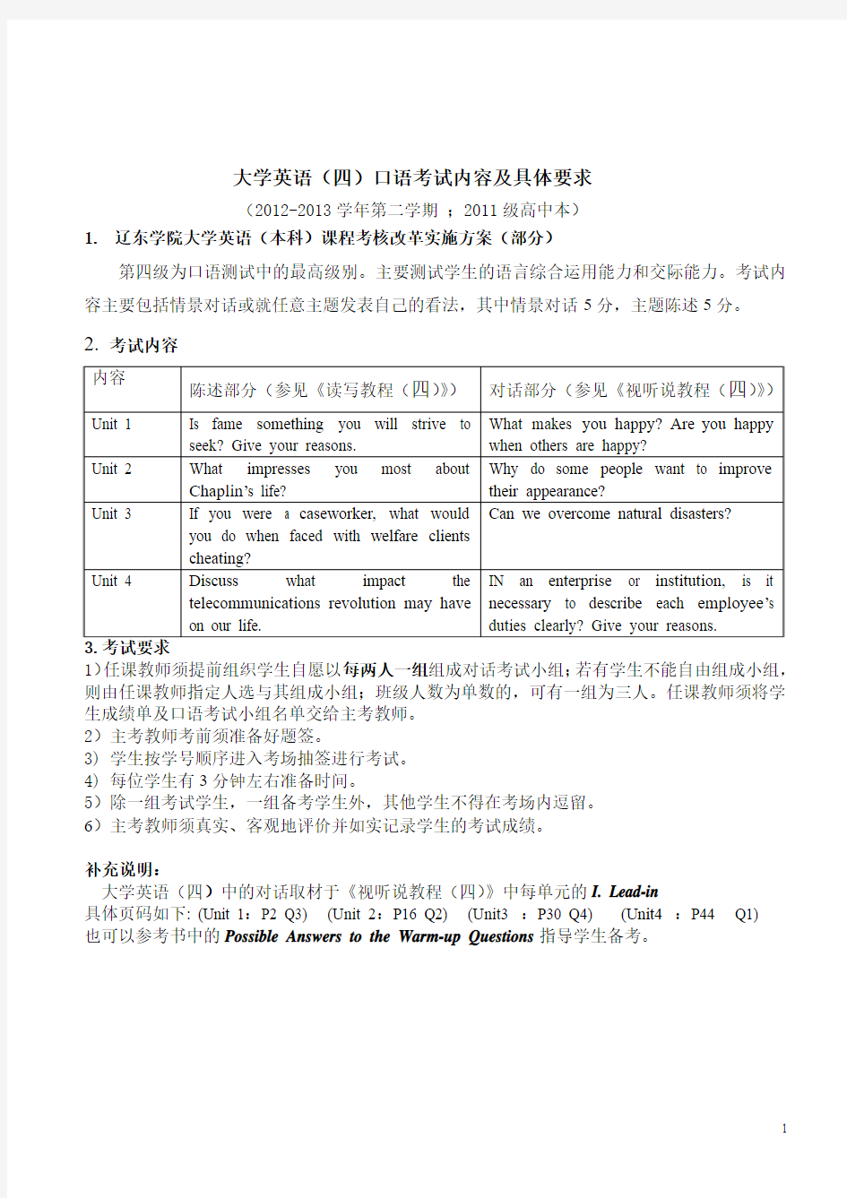 英语口语考试资料