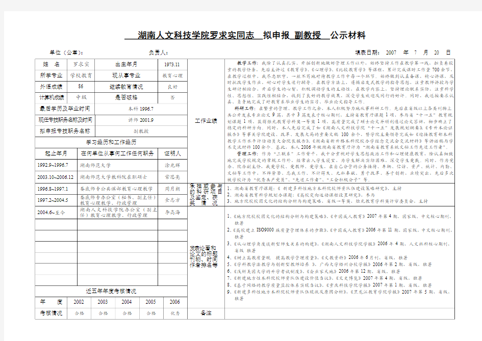 湖南人文科技学院罗求实同志