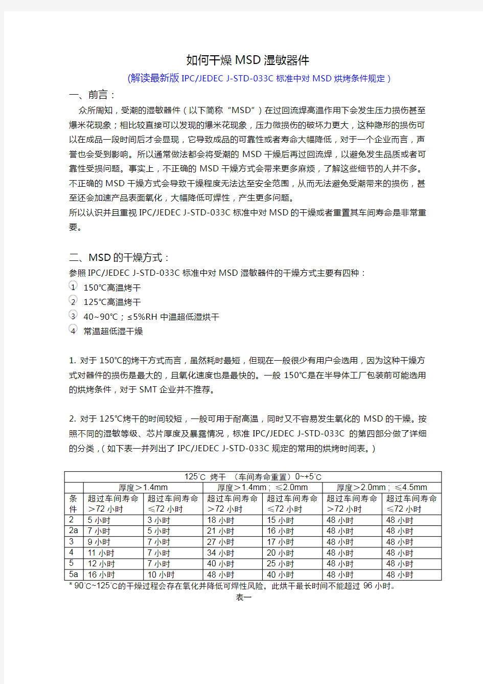 IPC-033C_MSD干燥处理标准