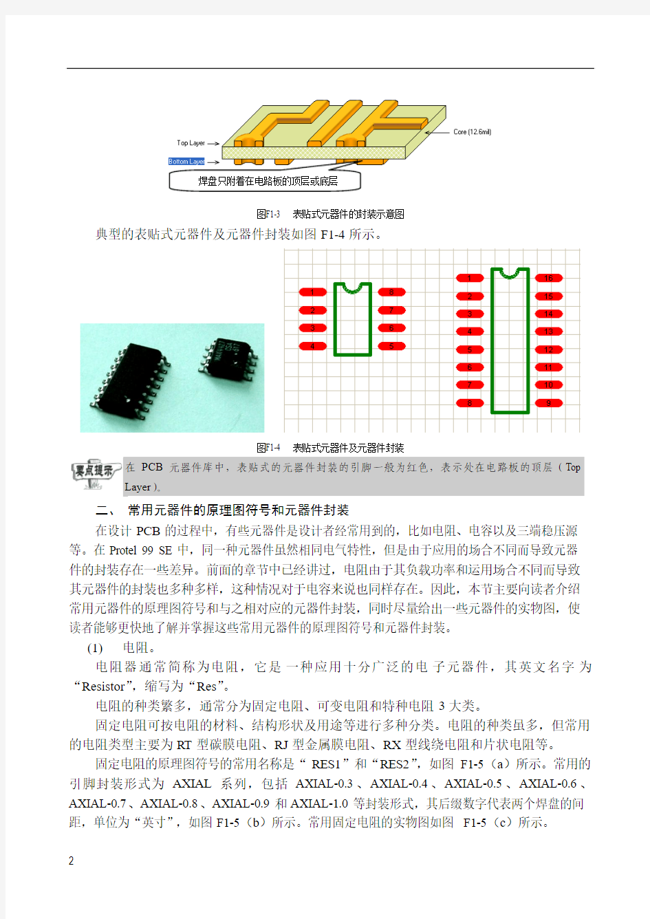 常用元器件的原理图符号和元器件封装