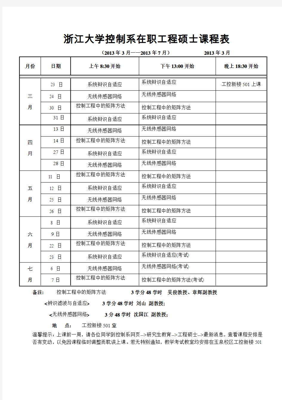 浙江大学控制系工程硕士课程表-浙江大学-控制科学与工程学院