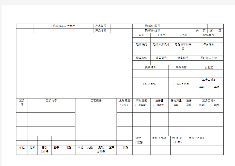 十字轴机械加工工序卡