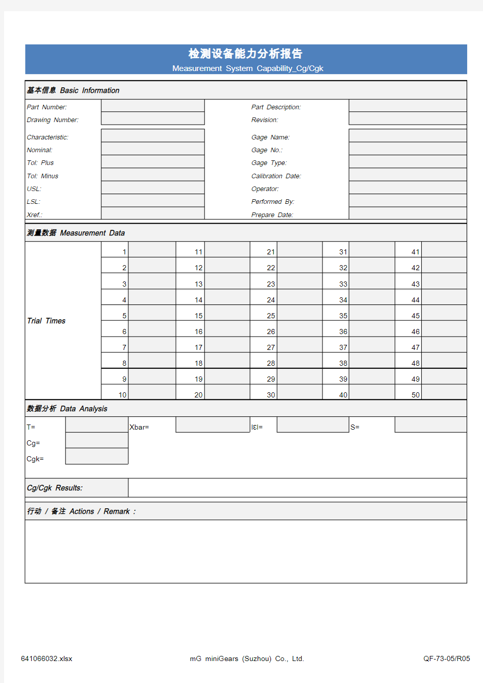 Cgk_测量设备能力分析