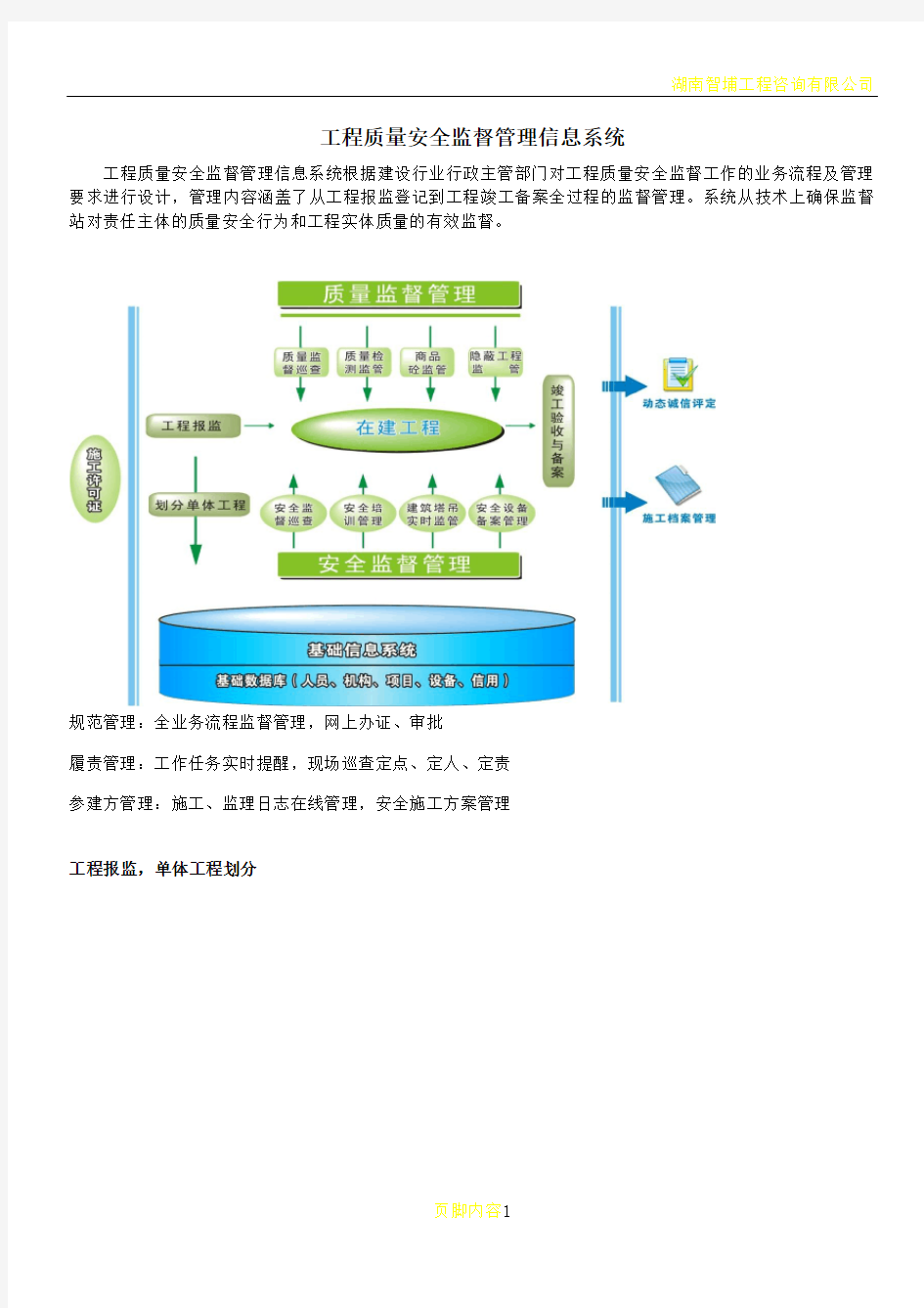 工程质量安全监督管理信息系统