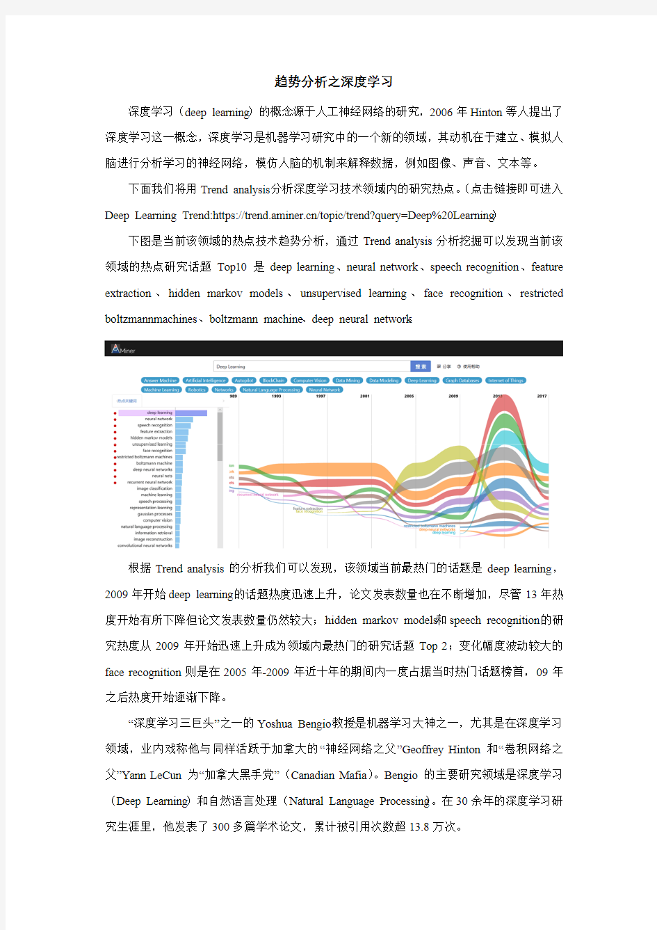 趋势分析之深度学习