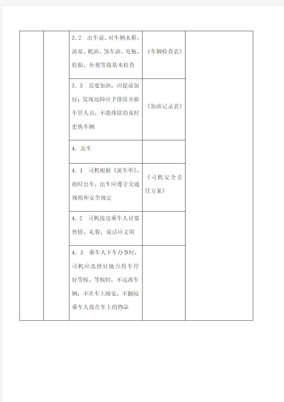 集团公司司机出车管理流程