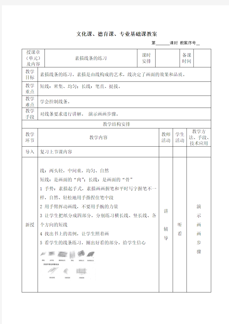 素描教案(素描线条的练习)