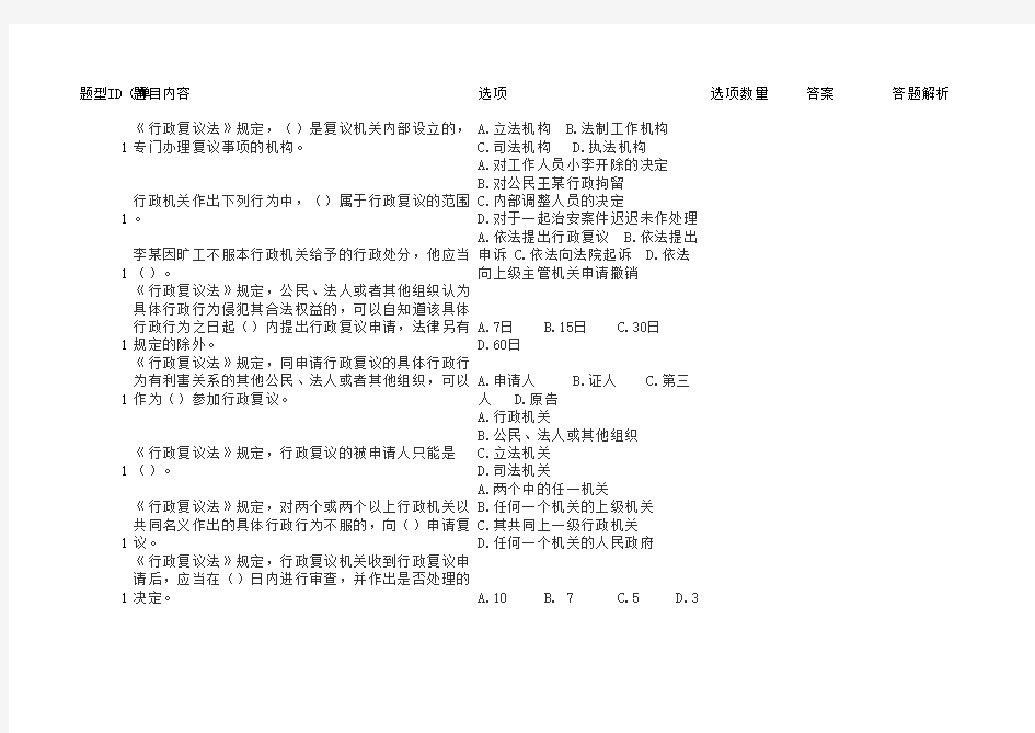 行政复议法习题