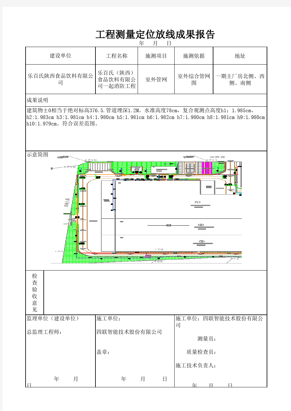 工程测量定位放线成果报告