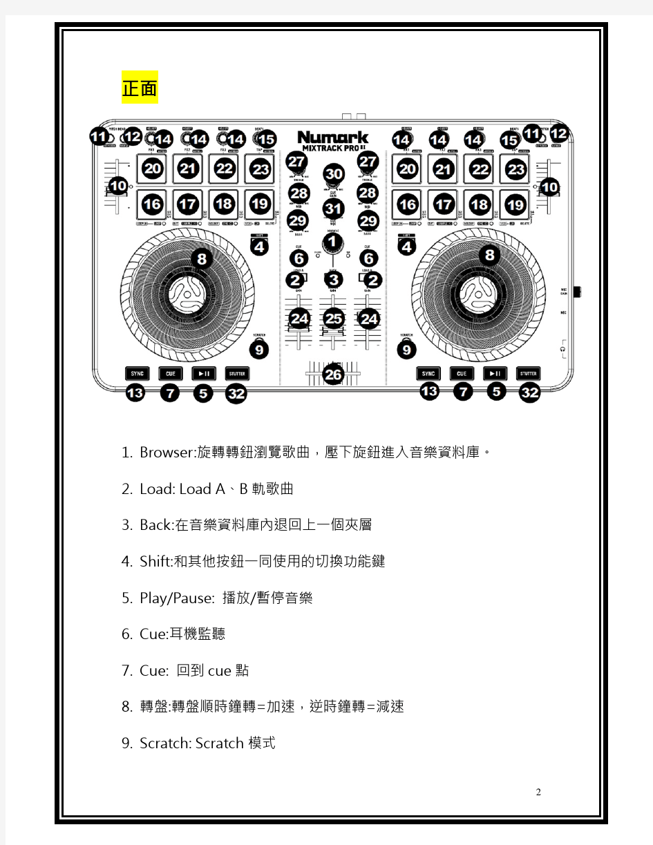 Mixtrack Pro II中文说明书