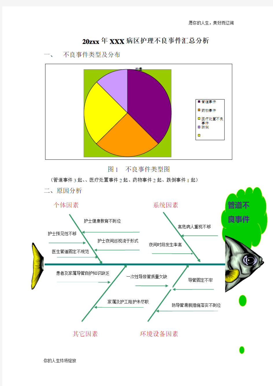 XXXX年度护理不良事件汇总分析