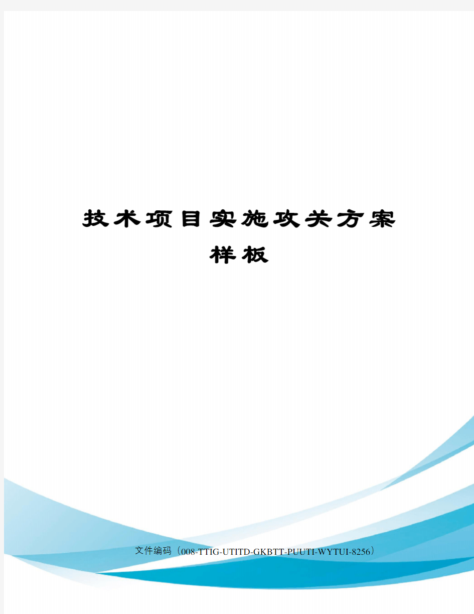 技术项目实施攻关方案样板