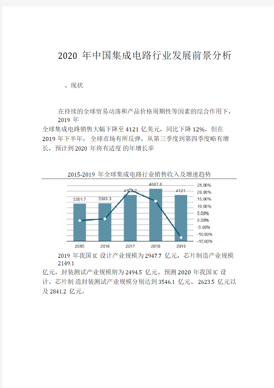 2020年中国集成电路行业发展前景分析