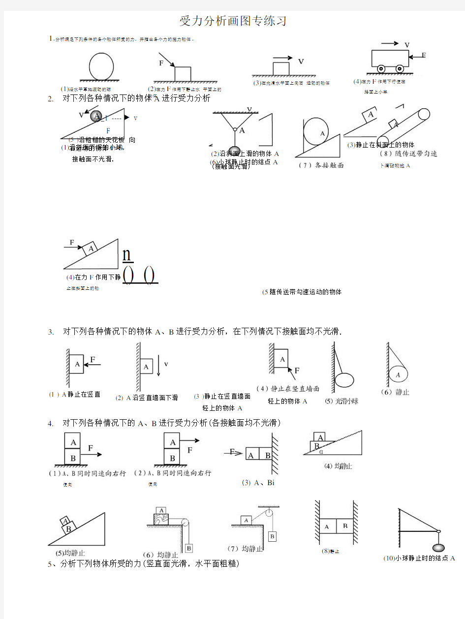 受力分析画图专练习.doc