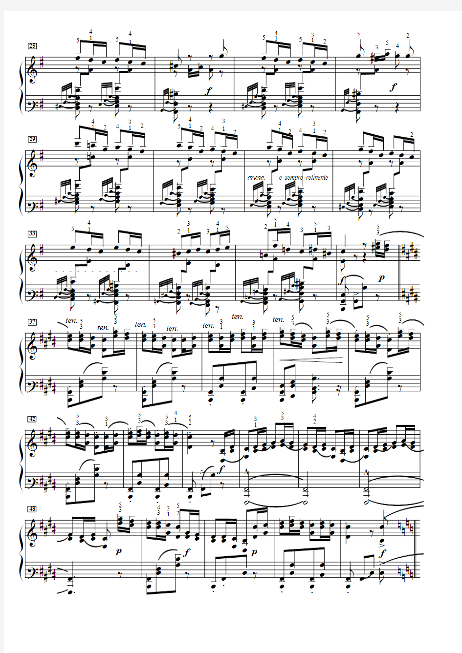 帕格尼尼随想曲 舒曼 原版 五线谱 钢琴谱 正谱  乐谱