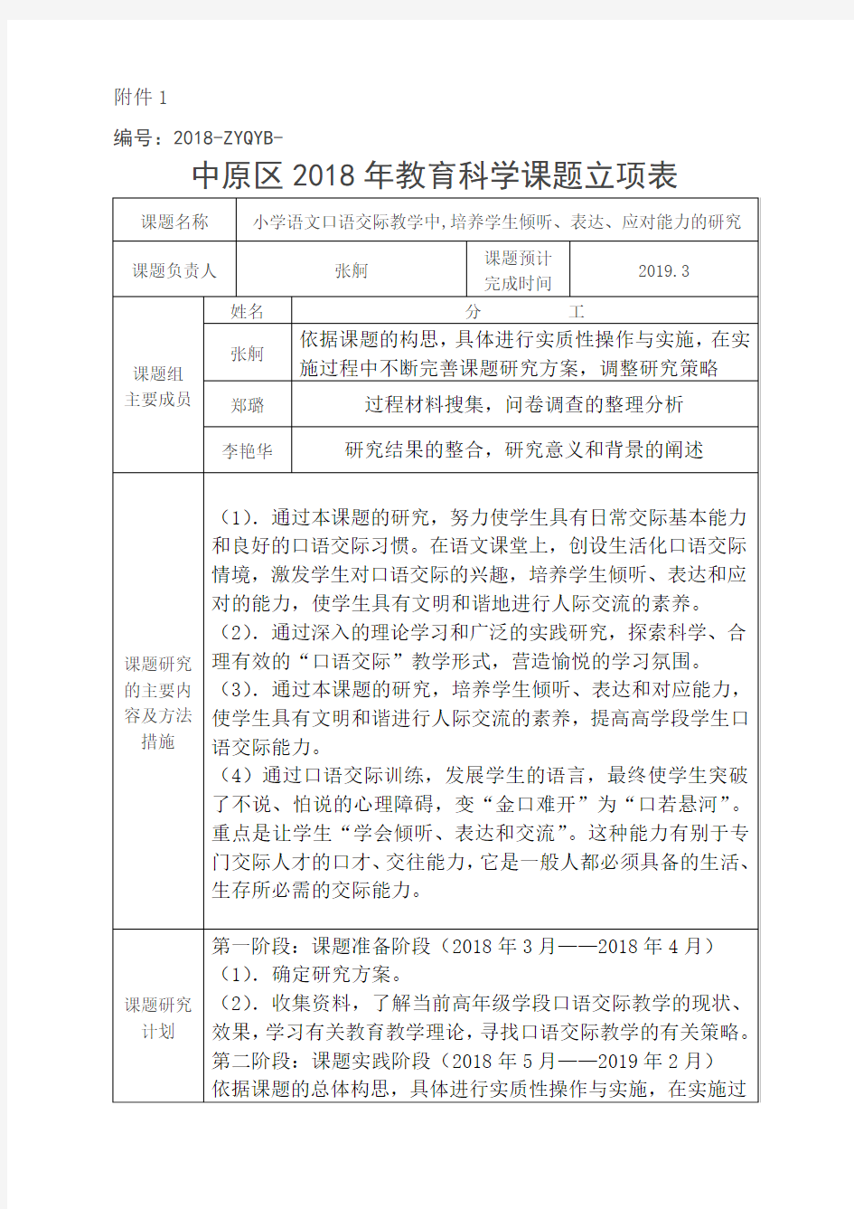 2018年教育科学课题立项表(1)