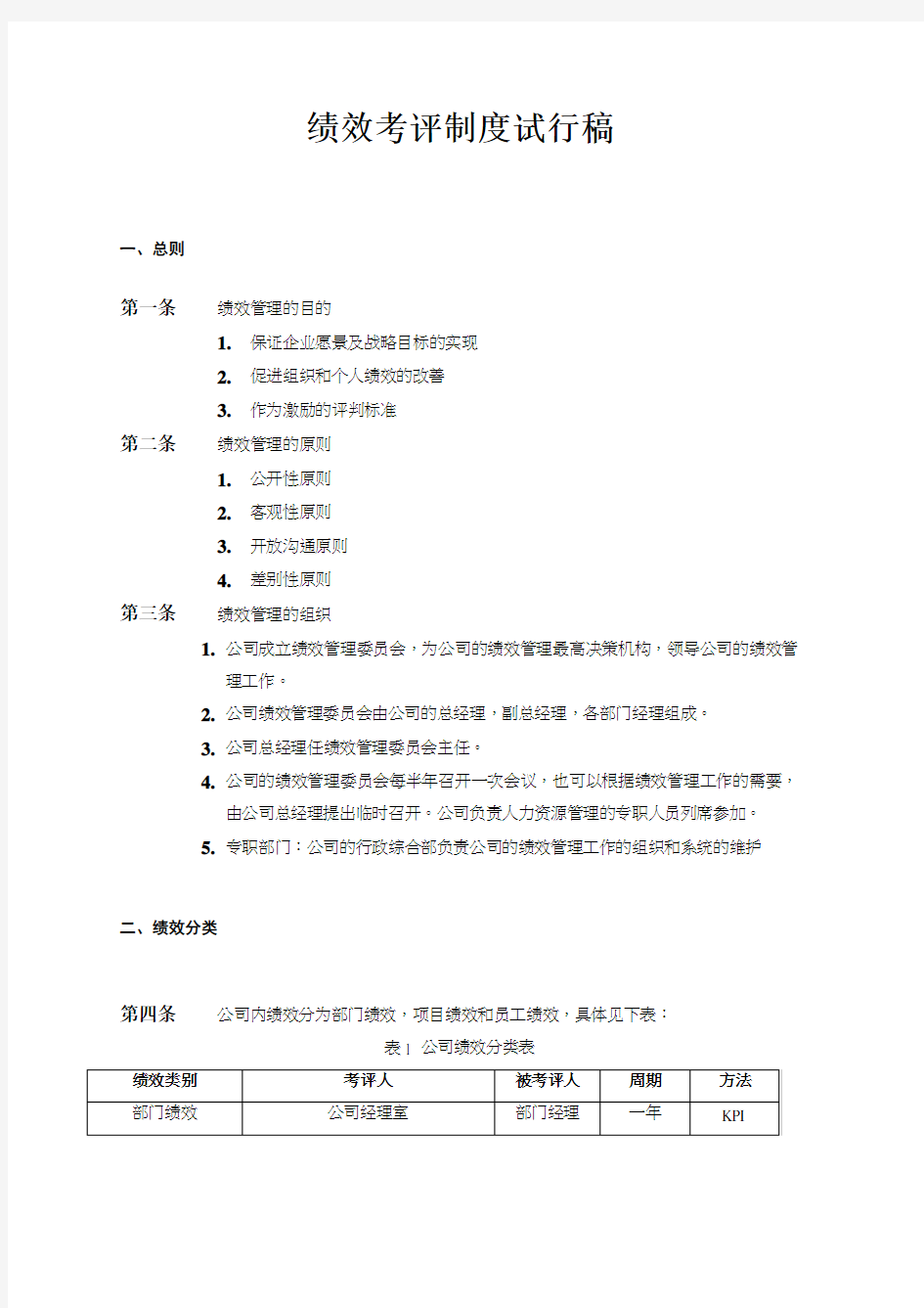 企业管理咨询公司绩效考核制度文件