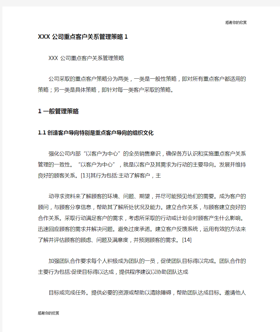 公司重点客户关系管理策略.doc