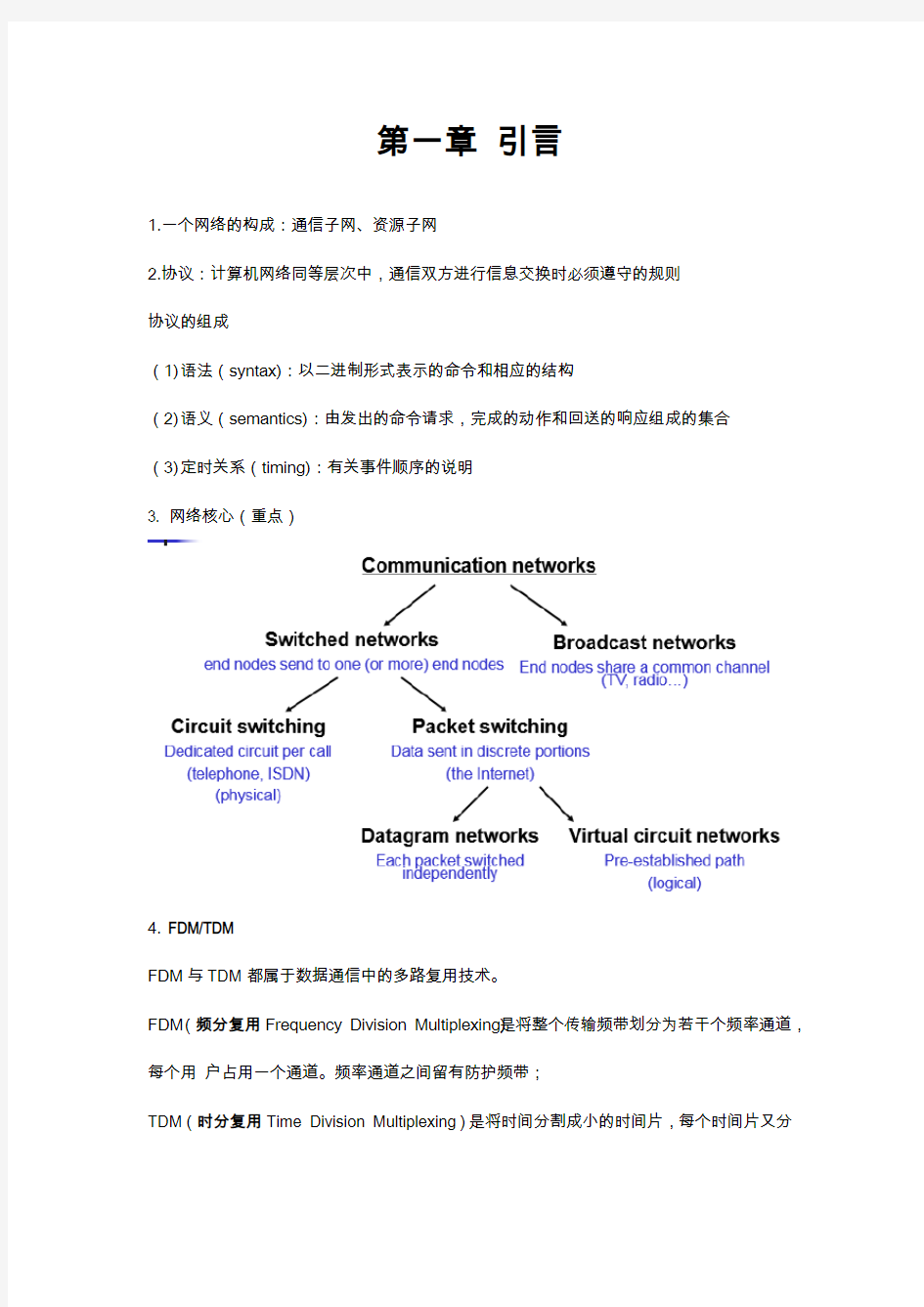 北京工商大学-软件工程专业-计算机网络期末复习第一二章