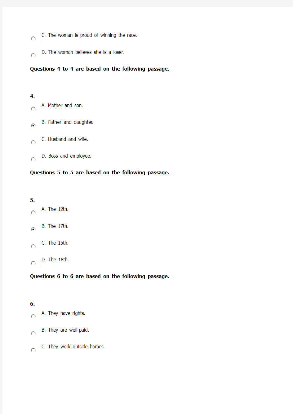 新视野大学英语四Listening Quiz2--Book4题目及答案