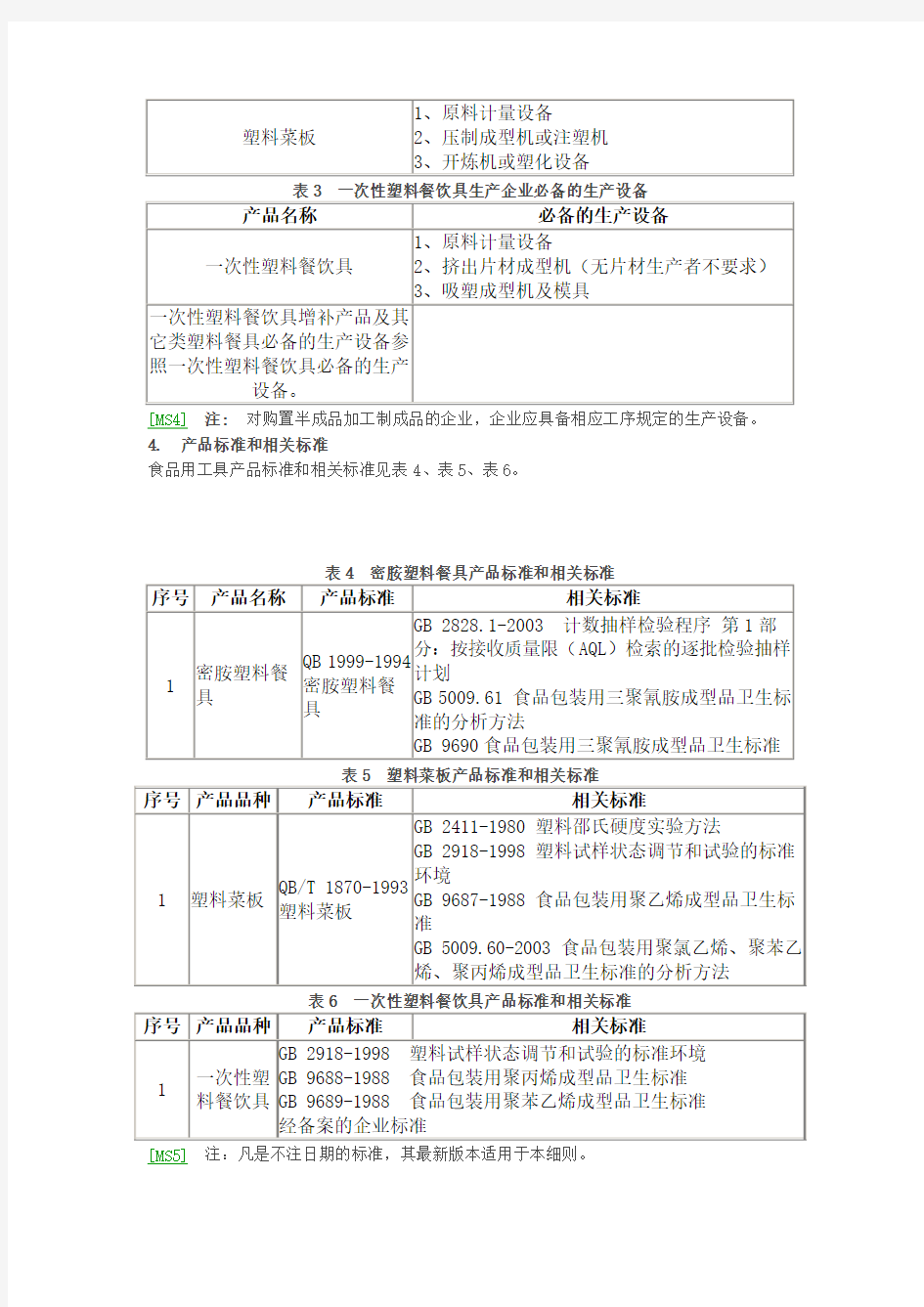 塑料餐饮具实施细则