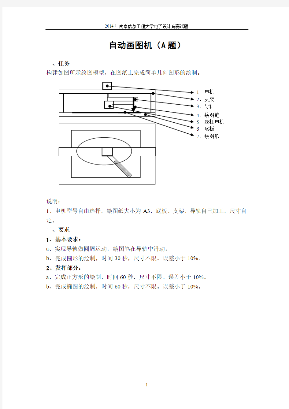 2014年南京信息工程大学第四届电子设计大赛竞赛试题