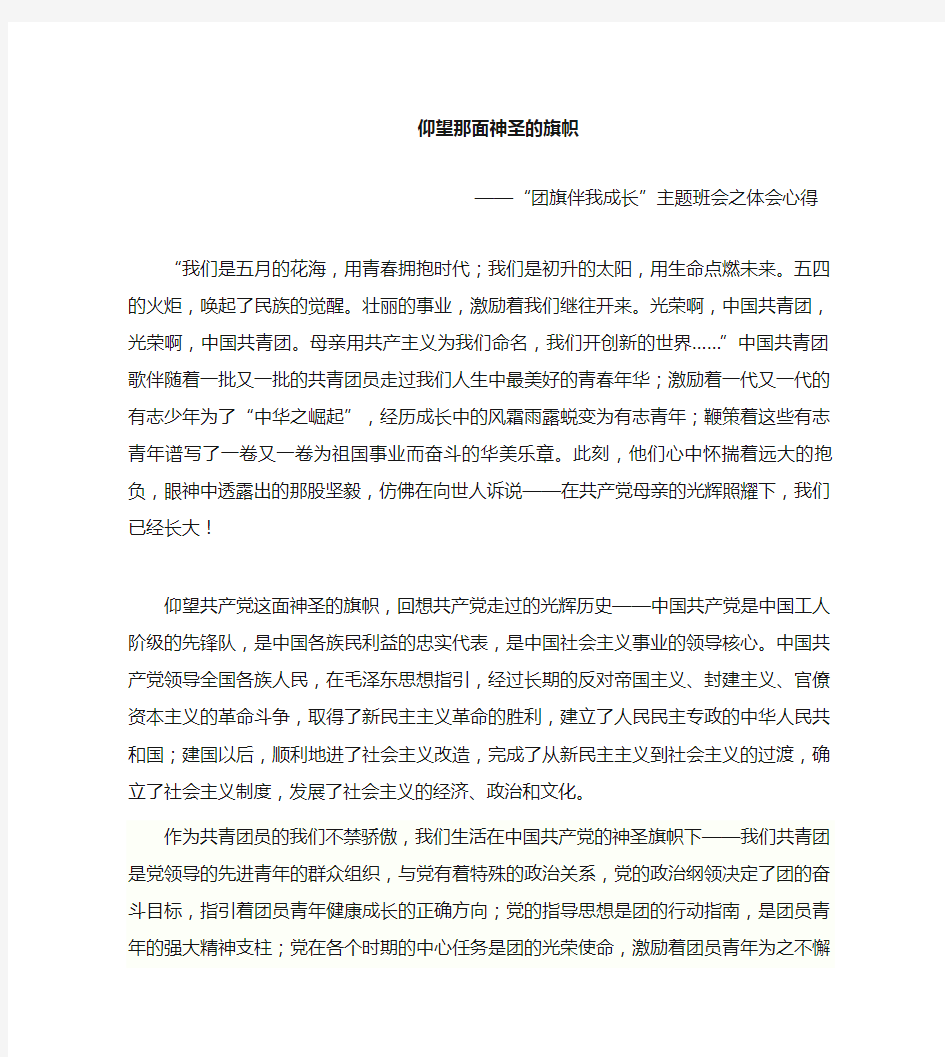 团旗伴我成长心得体会