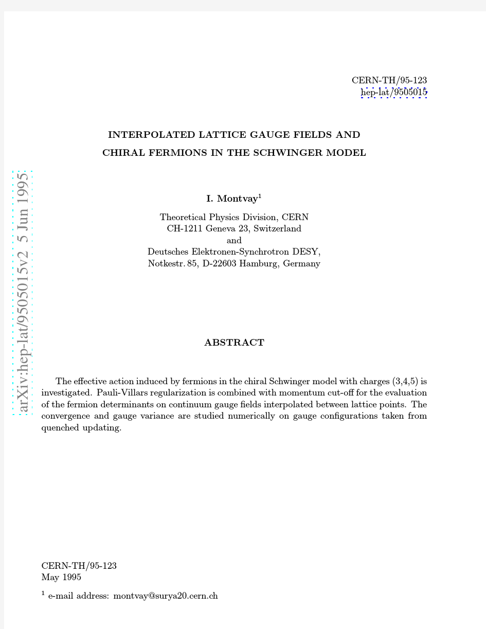 Interpolated Lattice Gauge Fields and Chiral Fermions in the Schwinger Model