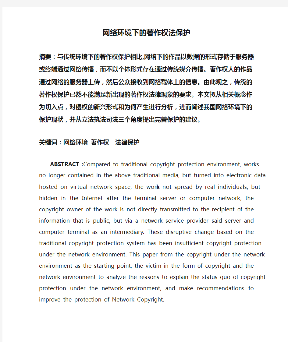 网络环境下的著作权法保护