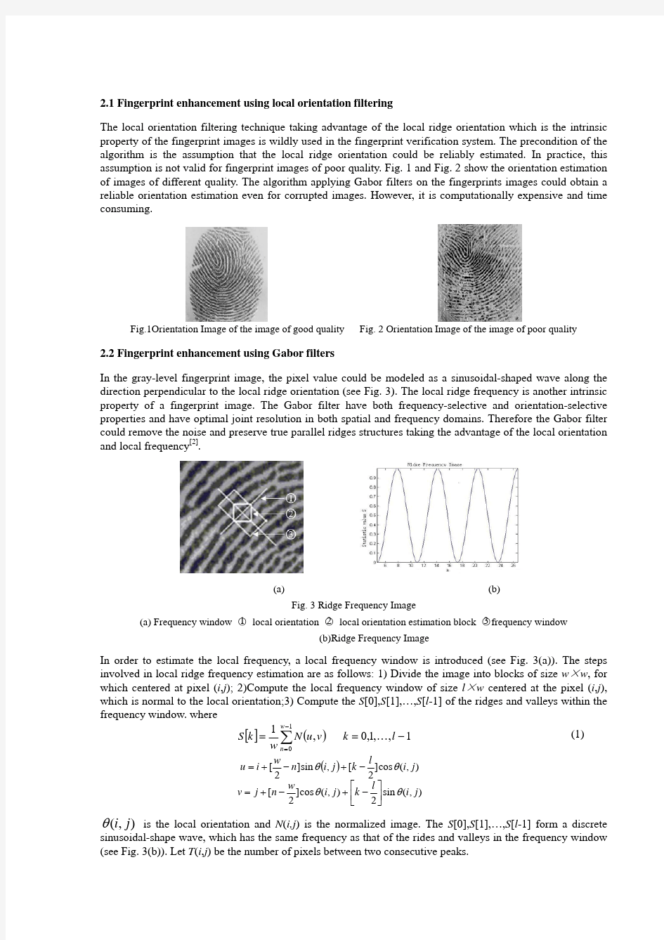 A Fingerprint Enhancement Algorithm using a Federated Filter