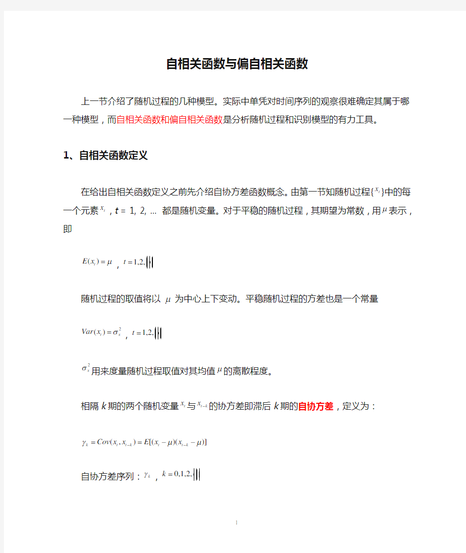 自相关函数与偏自相关函数